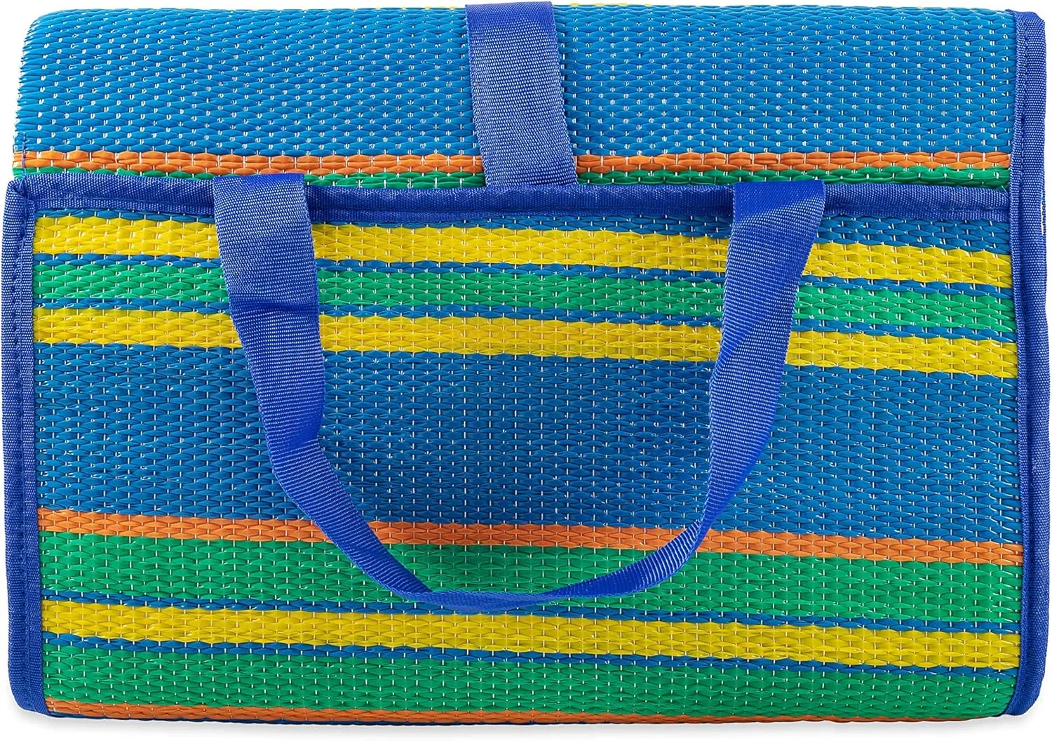 Camco Handy Mat with Strap, Perfect for Picnics, Beaches, RV and Outings, Weather-Proof and Resistant (Blue/Green - 60" x 78") - 42805
