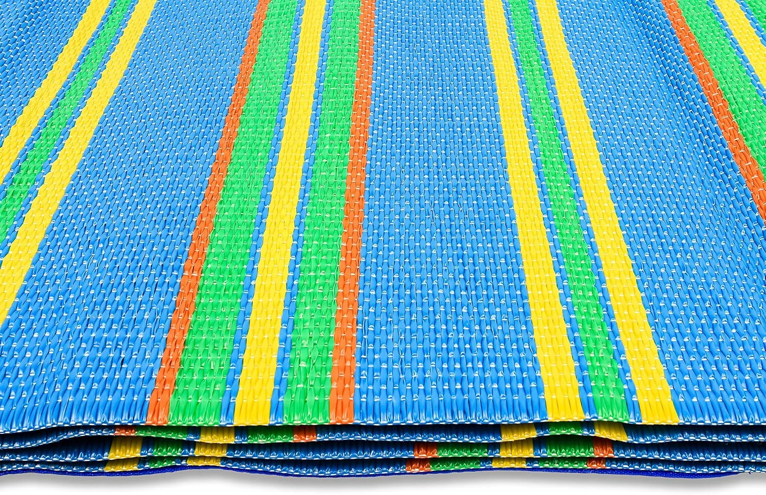 Camco Handy Mat with Strap, Perfect for Picnics, Beaches, RV and Outings, Weather-Proof and Resistant (Blue/Green - 60" x 78") - 42805