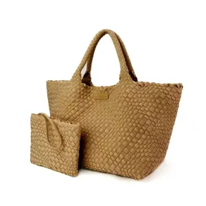 Camel Oversized Woven Tote