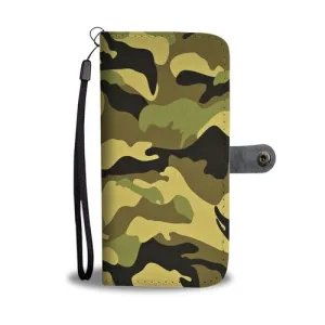 Camouflage 4 Wallet Phone Case w/ RFID Blocker