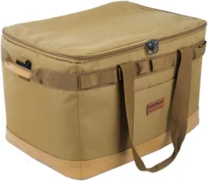 Camping Duffel Bags Outdoor Camping Bag Picnic Large Capacity Tableware Barbecue Picnic Cassette Stove Storage Bag Basket Travel Meal(Brown)