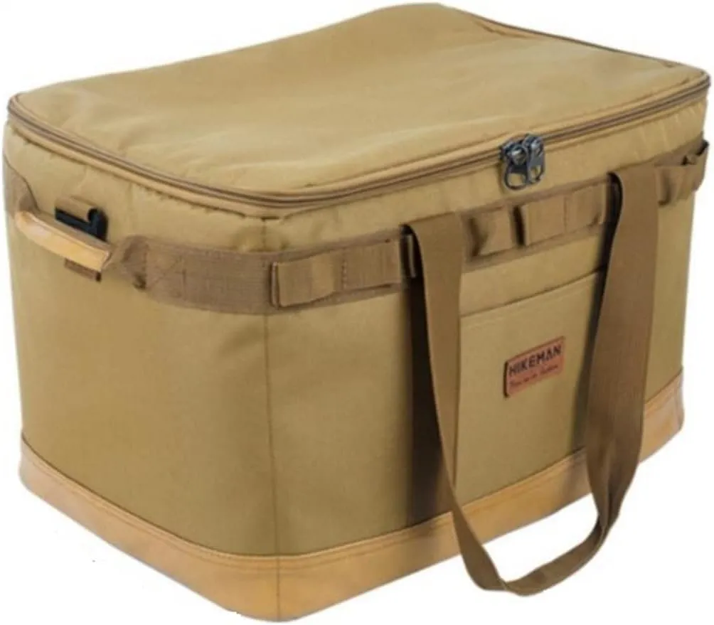Camping Duffel Bags Outdoor Camping Bag Picnic Large Capacity Tableware Barbecue Picnic Cassette Stove Storage Bag Basket Travel Meal(Brown)