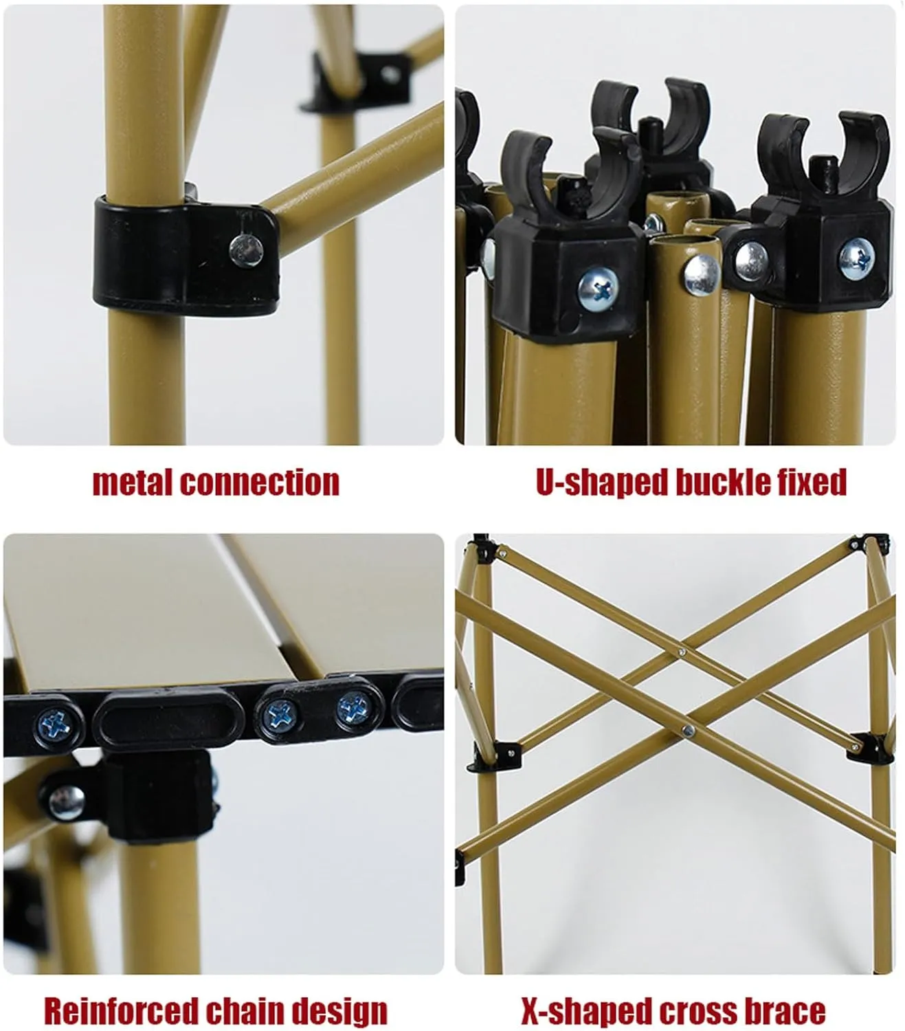 Camping Folding Table and Chairs Set, Aluminum Table with Aluminium Roll-up Table Top, Portable Foldable Chairs with Easy Carrying Bag for Indoor, Outdoor