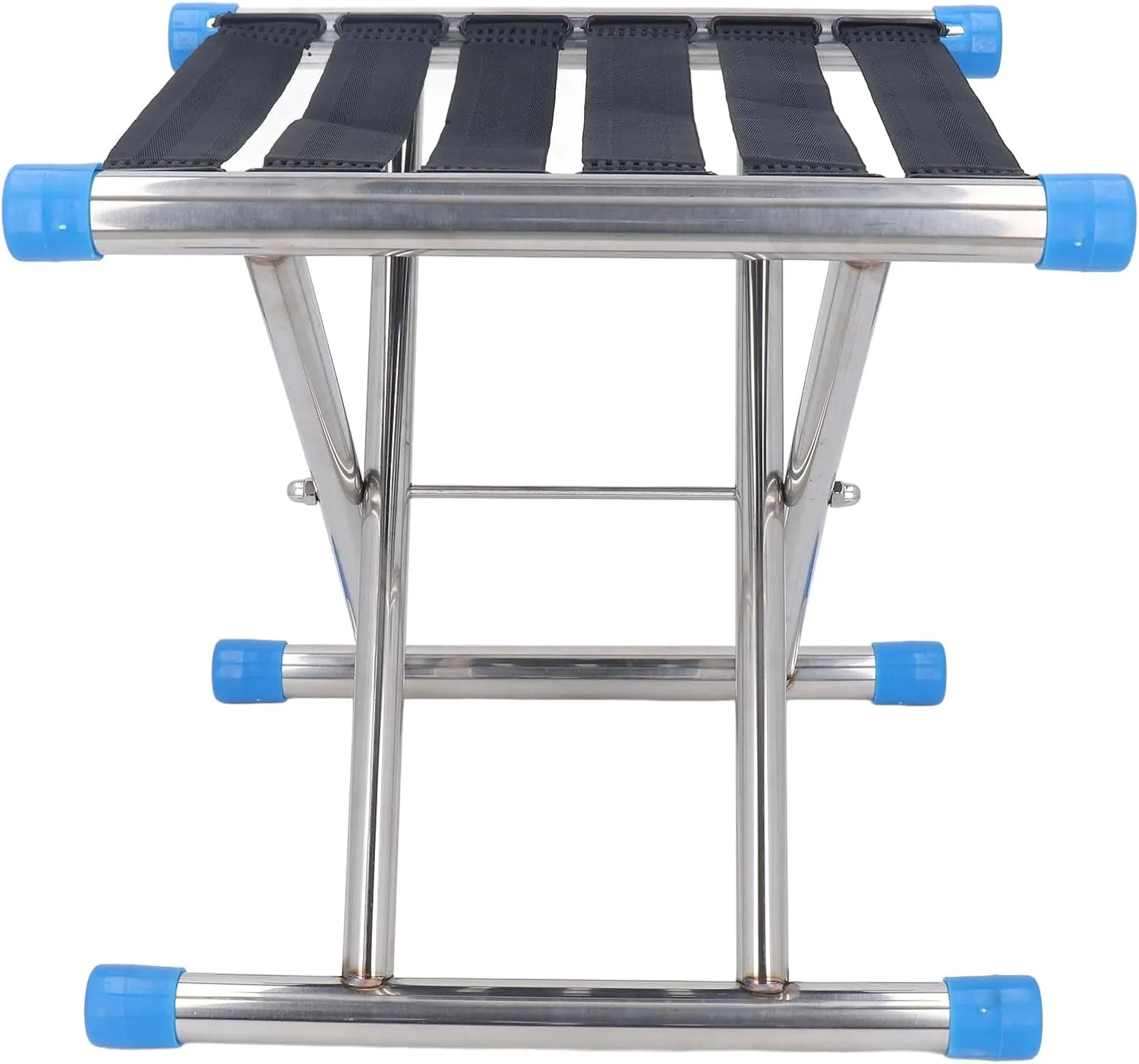 Camping Stool, Folding Camping Stool Seat Stable Multifunctional Stainless Steel Bracket Wide Application 600D Oxford Fabric for Gardening (B)