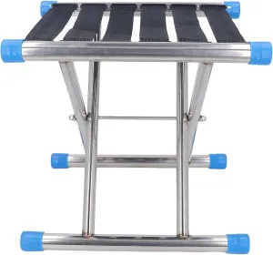 Camping Stool, Folding Camping Stool Seat Stable Multifunctional Stainless Steel Bracket Wide Application 600D Oxford Fabric for Gardening (B)