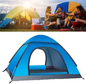 Camping Tent, 3 to 4 Person Family Tent Automatic Stable Structure for Fishing