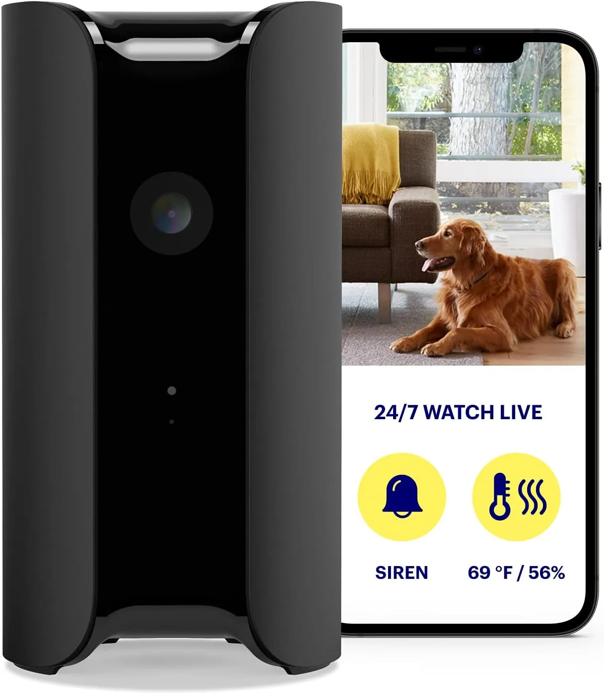 Canary Pro Indoor Home Security Camera 1080p HD WiFi IP | 24/7 Watch Live Video, Siren, Climate Monitor, Motion Alerts, Two-Way Talk, Night Vision, 10x Zoom, Private Mode, Works with Alexa and More