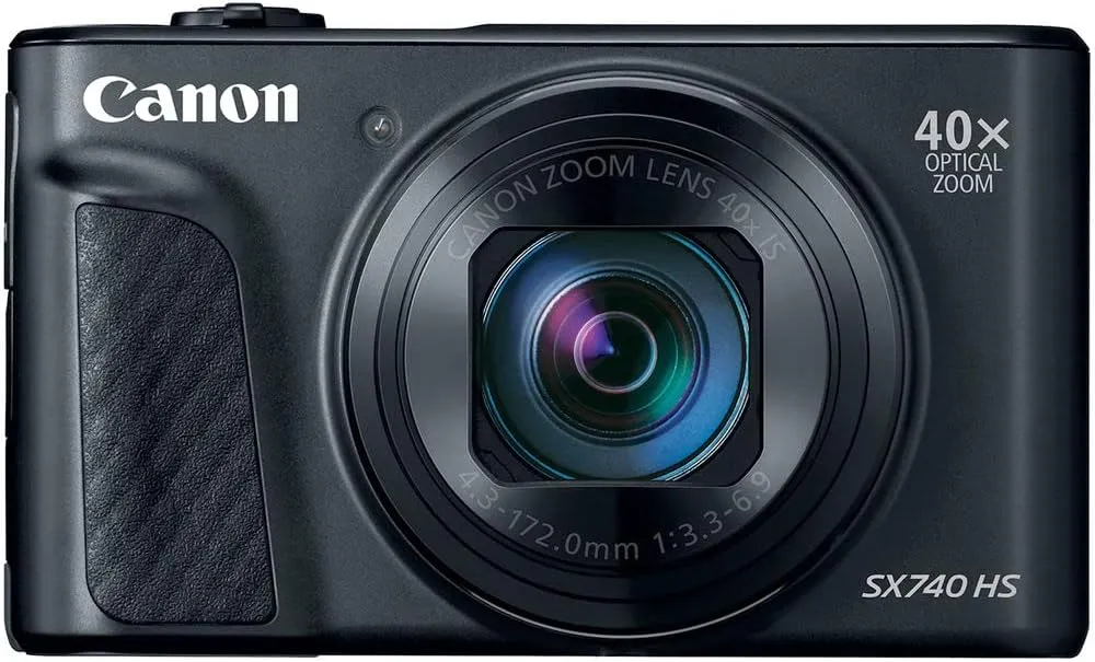 Canon PowerShot SX740 HS Digital Camera (Black) (2955C001)   64GB Memory Card   Card Reader   Deluxe Soft Bag   Flex Tripod   Hand Strap   Memory Wallet   Cleaning Kit (Renewed)