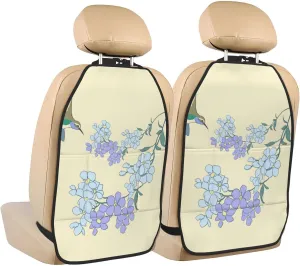 Car Seat Anti-Kick Storage Pads Pack of 2 Universal Car Seat Covers for SUV, Jeep, Truck and Sedan 26.4 x 18.5 Inches Fresh Orchids Prints