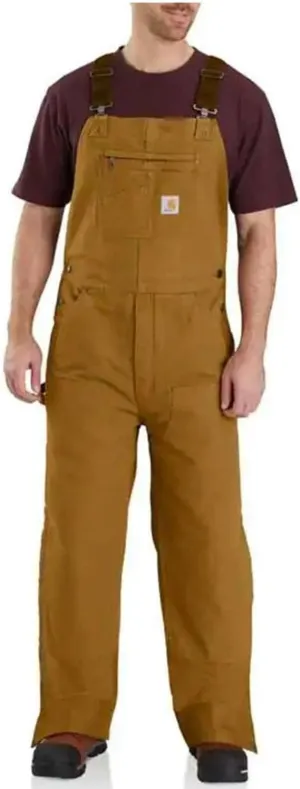 Carhartt Men's 104031 Washed Duck Bib Overalls - Quilt Lined