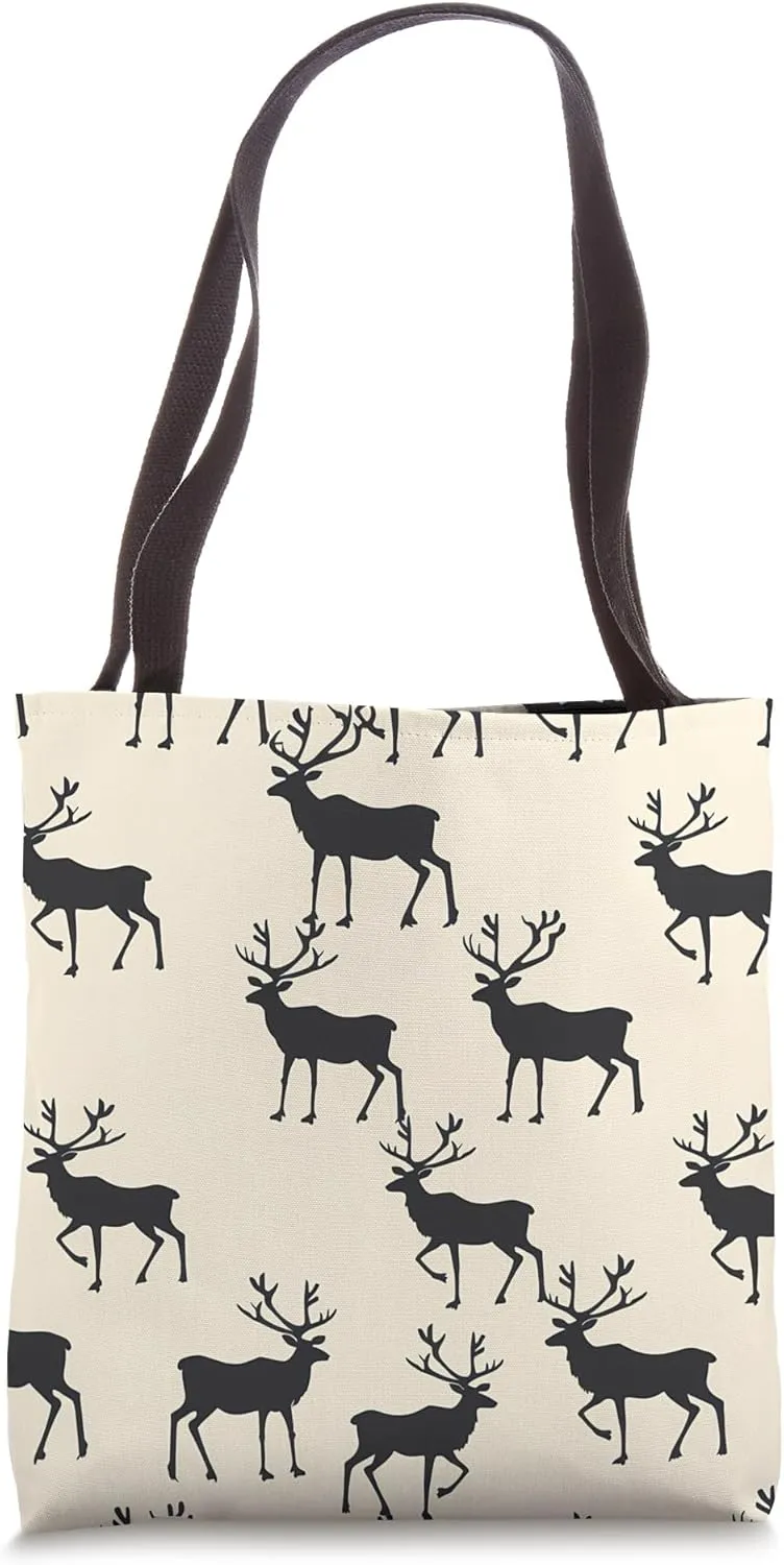 Caribou Minimalist Animal Wildlife Pattern Tote Bag