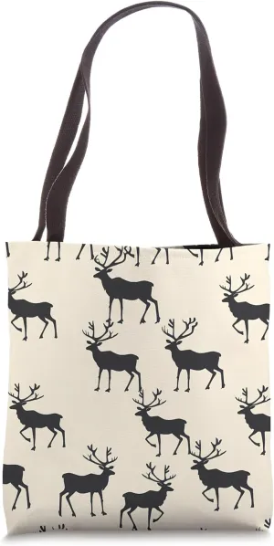 Caribou Minimalist Animal Wildlife Pattern Tote Bag