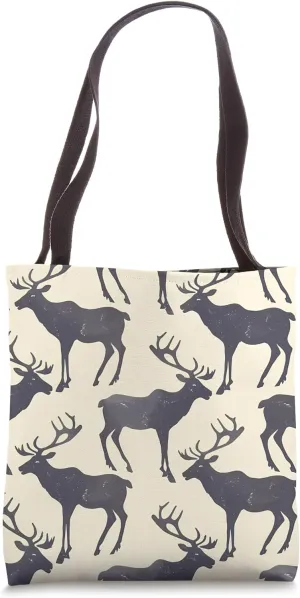 Caribou Minimalist Animal Wildlife Pattern Tote Bag