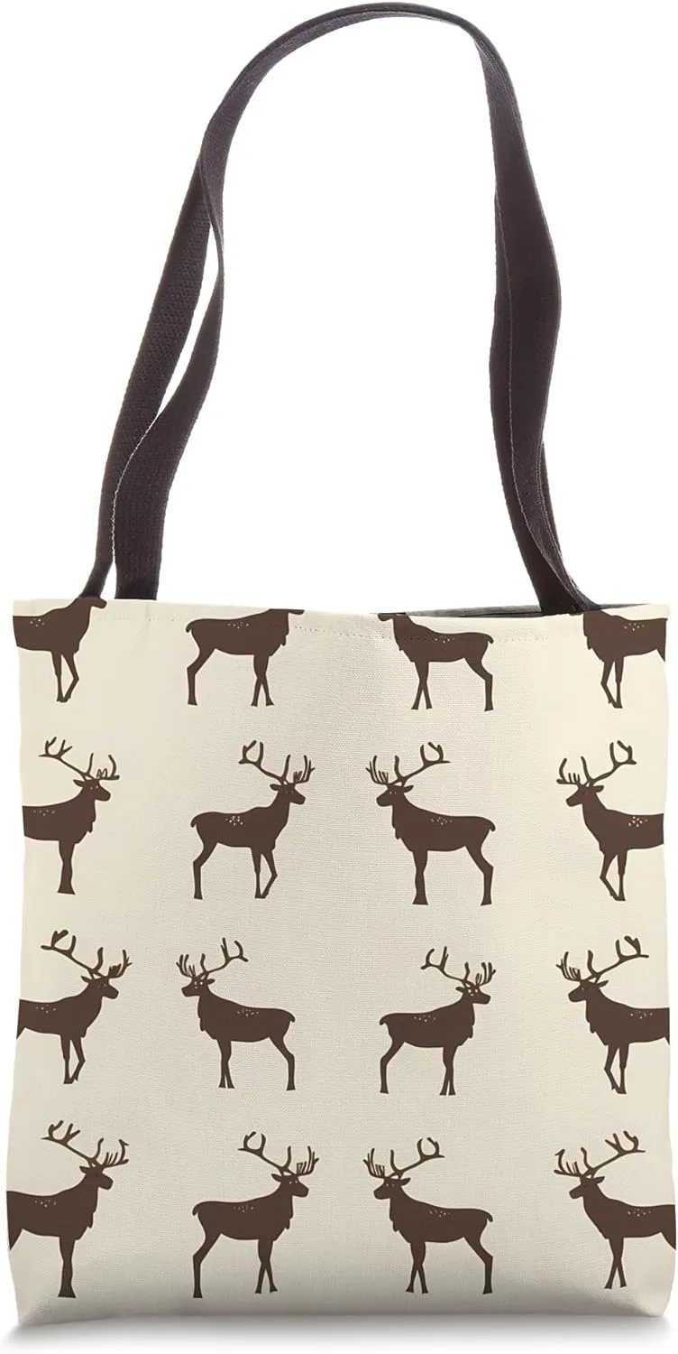 Caribou Minimalist Animal Wildlife Pattern Tote Bag