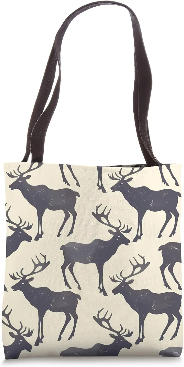 Caribou Minimalist Animal Wildlife Pattern Tote Bag