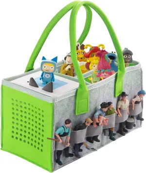 Carrying Bag Case for Toniebox Starter Set and Tonies Figurines, Home Outdoor Hand Storage Travel Felt Bag for Toniebox Accessories Protective Cover Organiser (Gray Green)