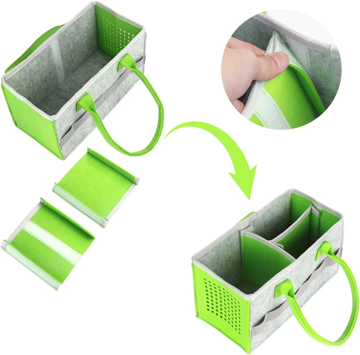 Carrying Bag Case for Toniebox Starter Set and Tonies Figurines, Home Outdoor Hand Storage Travel Felt Bag for Toniebox Accessories Protective Cover Organiser (Gray Green)
