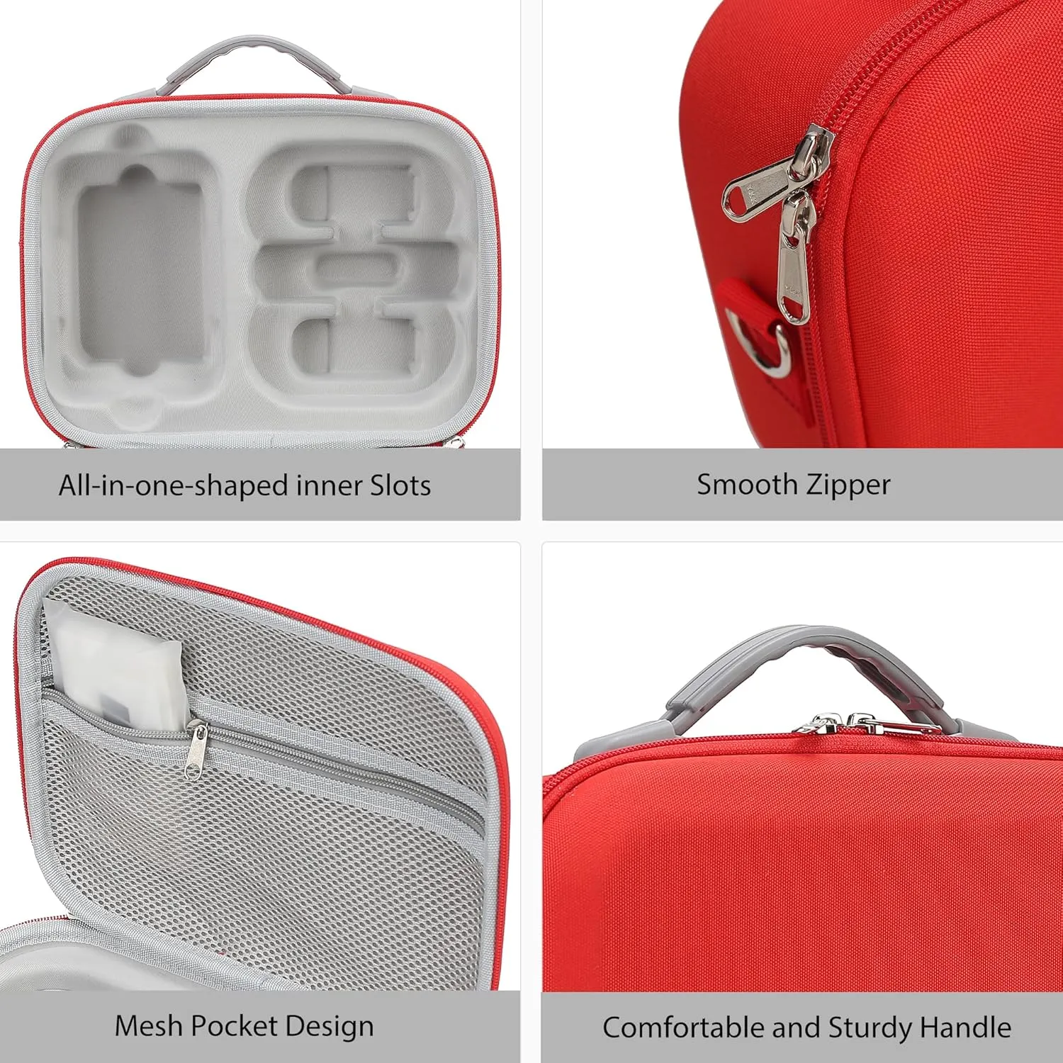 Carrying Case for DJI Neo Combo, Portable Storage Bag Travel Case for DJI Neo Combo, Compatible with RC-N3/N2 Remote Controller, Neo Battery, Charging Hub and other Accessories, Red