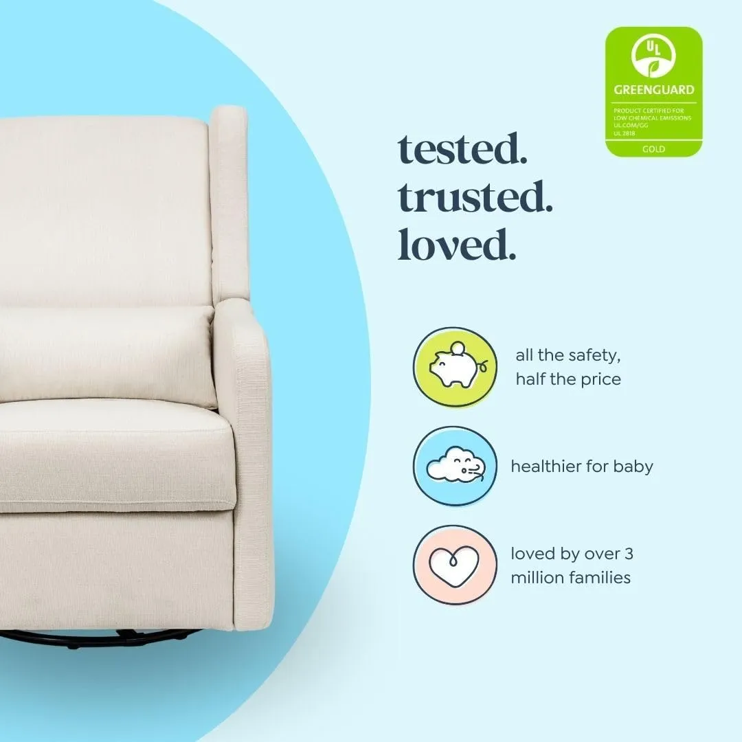 Carter’s Arlo Glider Recliner Nursery Chair - Water & Stain Resistant Glider Rocking Chair for Nursery - GREENGUARD Gold, FSC & Certi-PUR US Certified - Cozy Cream Swivel Rocker Recliner Chair