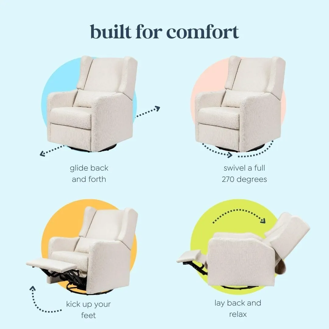 Carter’s Arlo Glider Recliner Nursery Chair - Water & Stain Resistant Glider Rocking Chair for Nursery - GREENGUARD Gold, FSC & Certi-PUR US Certified - Cozy Cream Swivel Rocker Recliner Chair