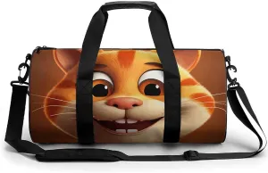 Cartoon Cat with Big Eyes Sport Gym Duffle Travel Bag for Women Men Overnight Weekender Bag with Shoe Compartment,Wet Pocket, 17.7in/9in/9in, style-27