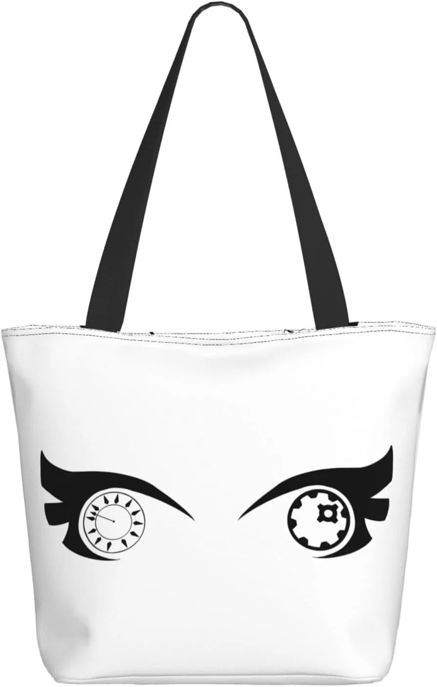 Cartoon Cute Hearts Eyes Tote Bag Women Reusable Shopping Bags Shoulder Bag Portable Storage HandBags