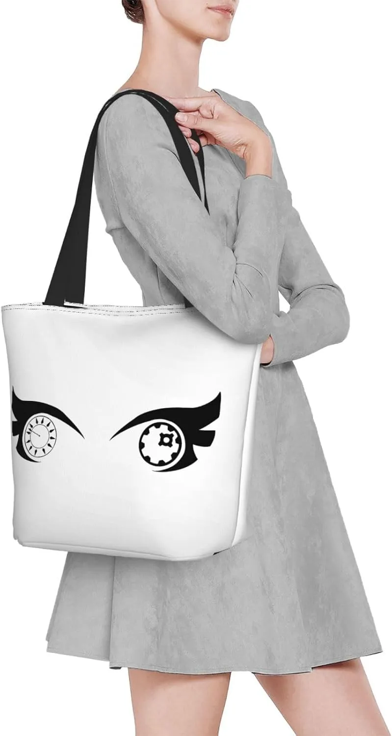 Cartoon Cute Hearts Eyes Tote Bag Women Reusable Shopping Bags Shoulder Bag Portable Storage HandBags