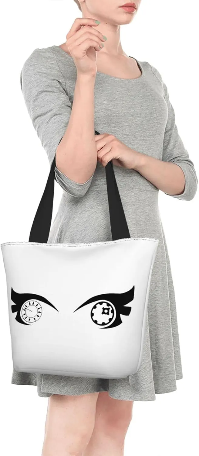 Cartoon Cute Hearts Eyes Tote Bag Women Reusable Shopping Bags Shoulder Bag Portable Storage HandBags