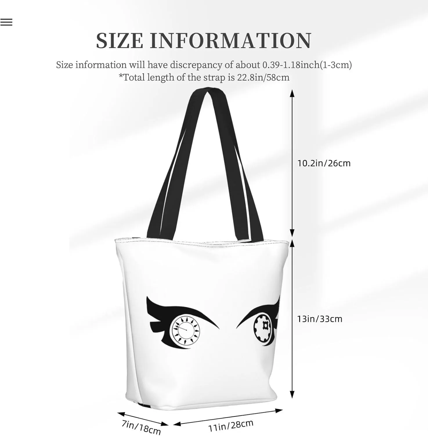 Cartoon Cute Hearts Eyes Tote Bag Women Reusable Shopping Bags Shoulder Bag Portable Storage HandBags