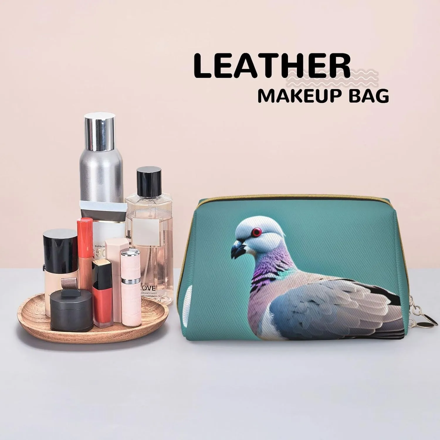Cartoon Pigeon 4 Travel Toiletry Organizer, Portable Makeup Bag For Women