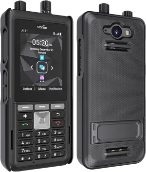 Case Compatible with Sonim XP5PLUS (XP5900) (Knob and No Knob Versions), Protective Shell Case with Kickstand and Screen Protector (Black)