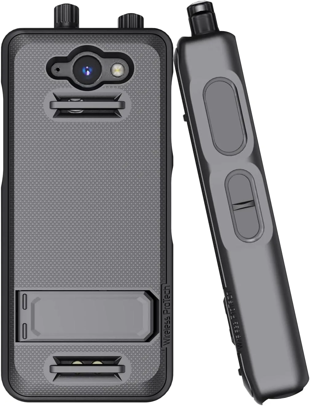Case Compatible with Sonim XP5PLUS (XP5900) (Knob and No Knob Versions), Protective Shell Case with Kickstand and Screen Protector (Black)