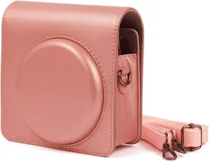 Case for Fujifilm Instax Square SQ6 Camera, EpicGadget Classic Vintage PU Leather Compact Case Bag with Adjustable Shoulder Strap for Fuji instax SQ6 (Blush Gold)