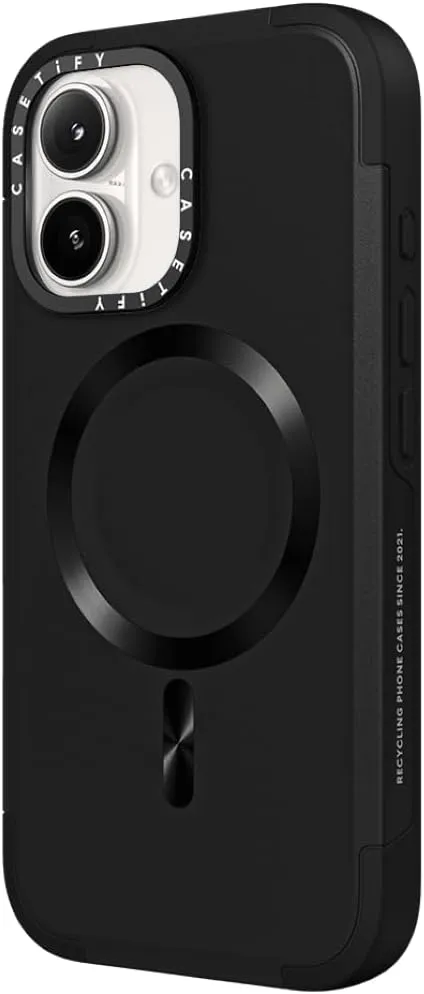CASETiFY Force Case for iPhone 16 [Slim / 6.6 ft. 3X Military Grade Drop Protection/Compatible with Magsafe] - Black