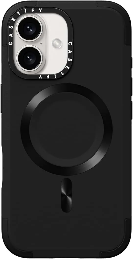 CASETiFY Force Case for iPhone 16 [Slim / 6.6 ft. 3X Military Grade Drop Protection/Compatible with Magsafe] - Black
