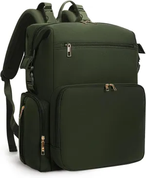 CEI-CEI Neoprene Diaper Bag Backpack with Insulated Pockets, Large Newborn Baby Maternity Bags Travel Tote with Changing Pad Mother‘s Day Gift (Army Green)