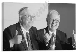 Charlie Mungers And Warren Buffett Black And White Portrait Art Posters (2) Canvas Painting Wall Art Poster for Bedroom Living Room Decor 30x20inch(75x50cm) Frame-style