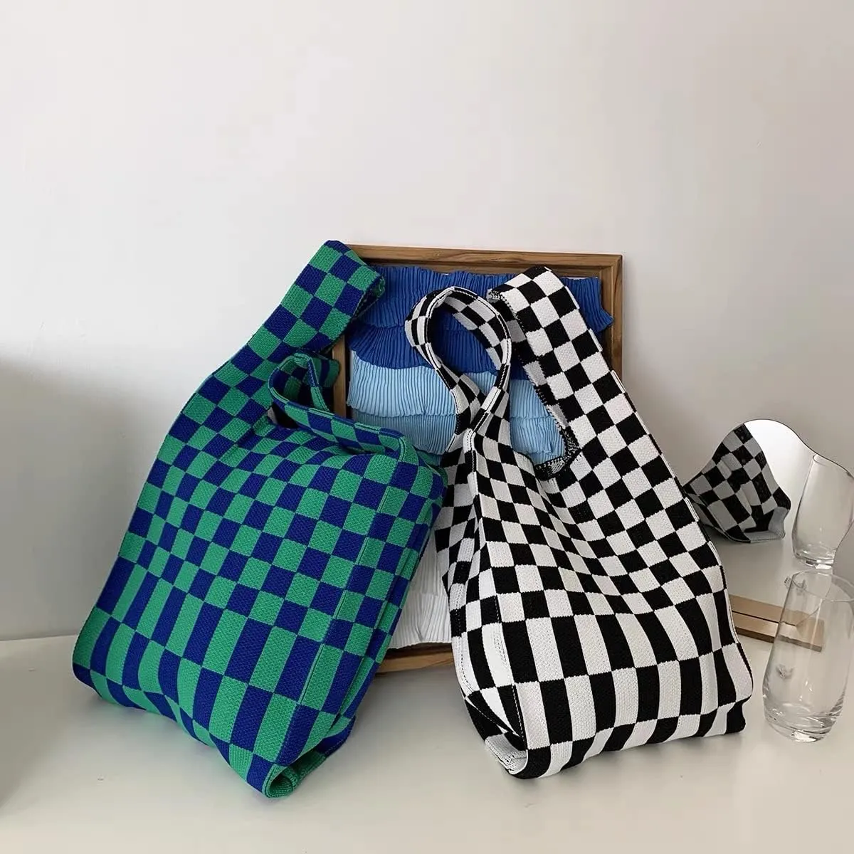 Checkered Flag Tote Bag - Chess, Racing, GroceryBag
