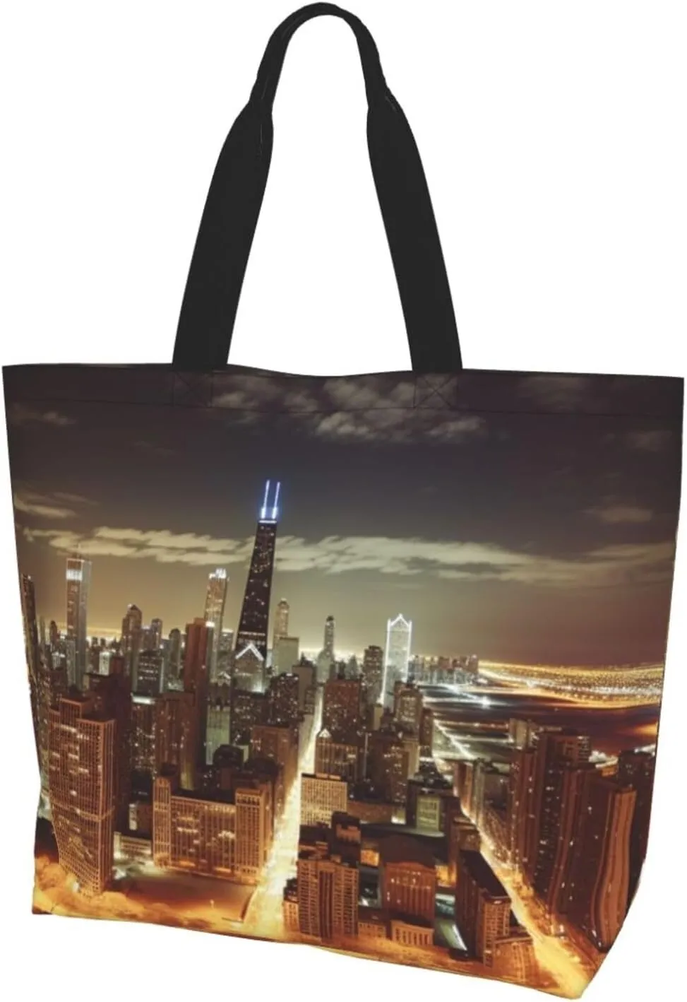 Chicago City printed Reusable Shoulder bag Shopping Bag Fashion Handbag
