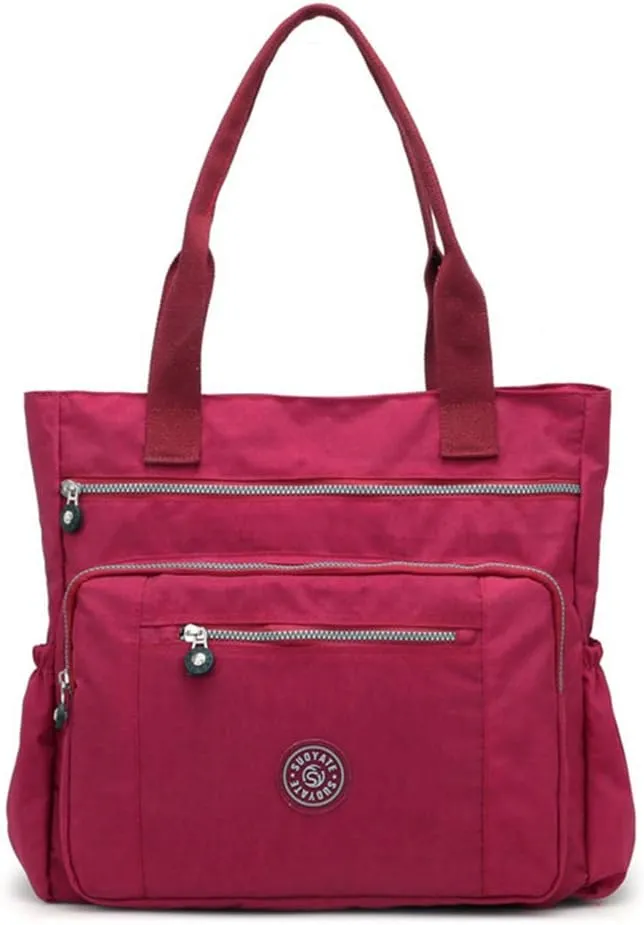 Chikencall Shoulder Bag for Women Waterproof Shoulder Bag Washed Nylon Casual Travel Purses