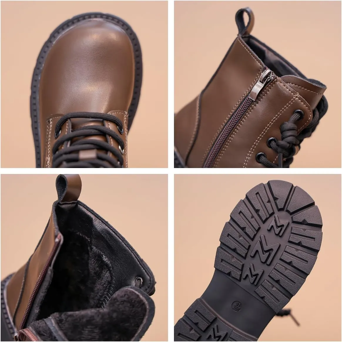 Children's High Top Work Boots Winter, Unisex Casual Sneakers, Zipper Closure, Wear-resistant, Lightweight, Round Toe, Solid Rubber Sole, Suitable for Boys and Girls 14 Years and Under, Winter