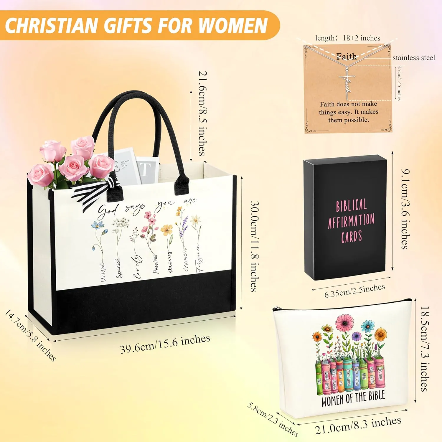 Christian Gifts for Women Faith Based Birthday Gift for Womens Religious Gifts for Womens Tote Bag