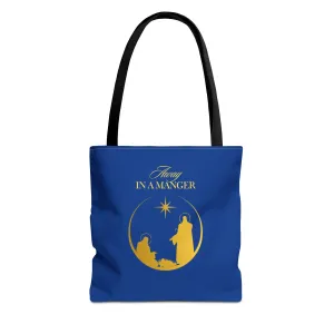 Christmas Carol Away in a Manger Tote Bag