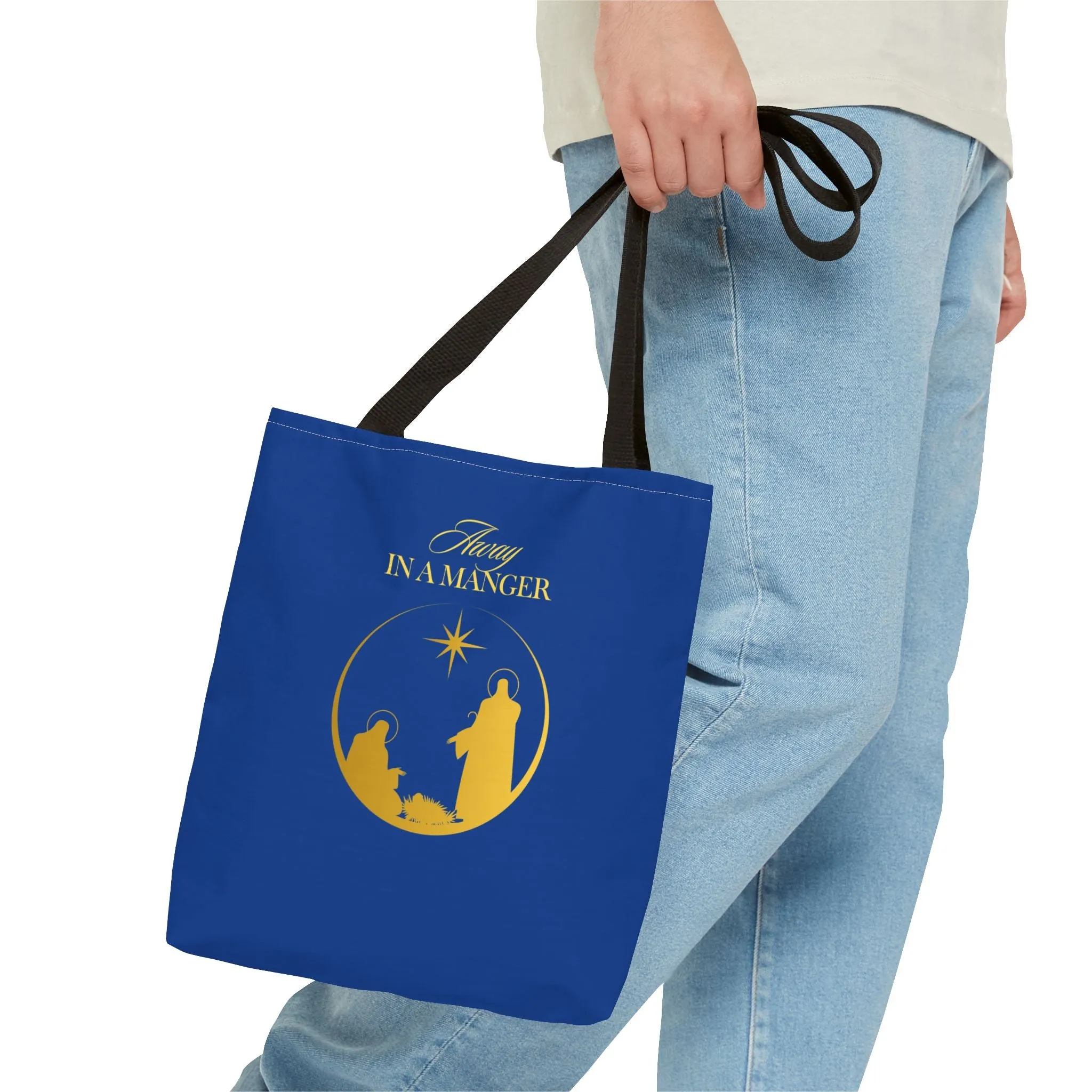 Christmas Carol Away in a Manger Tote Bag