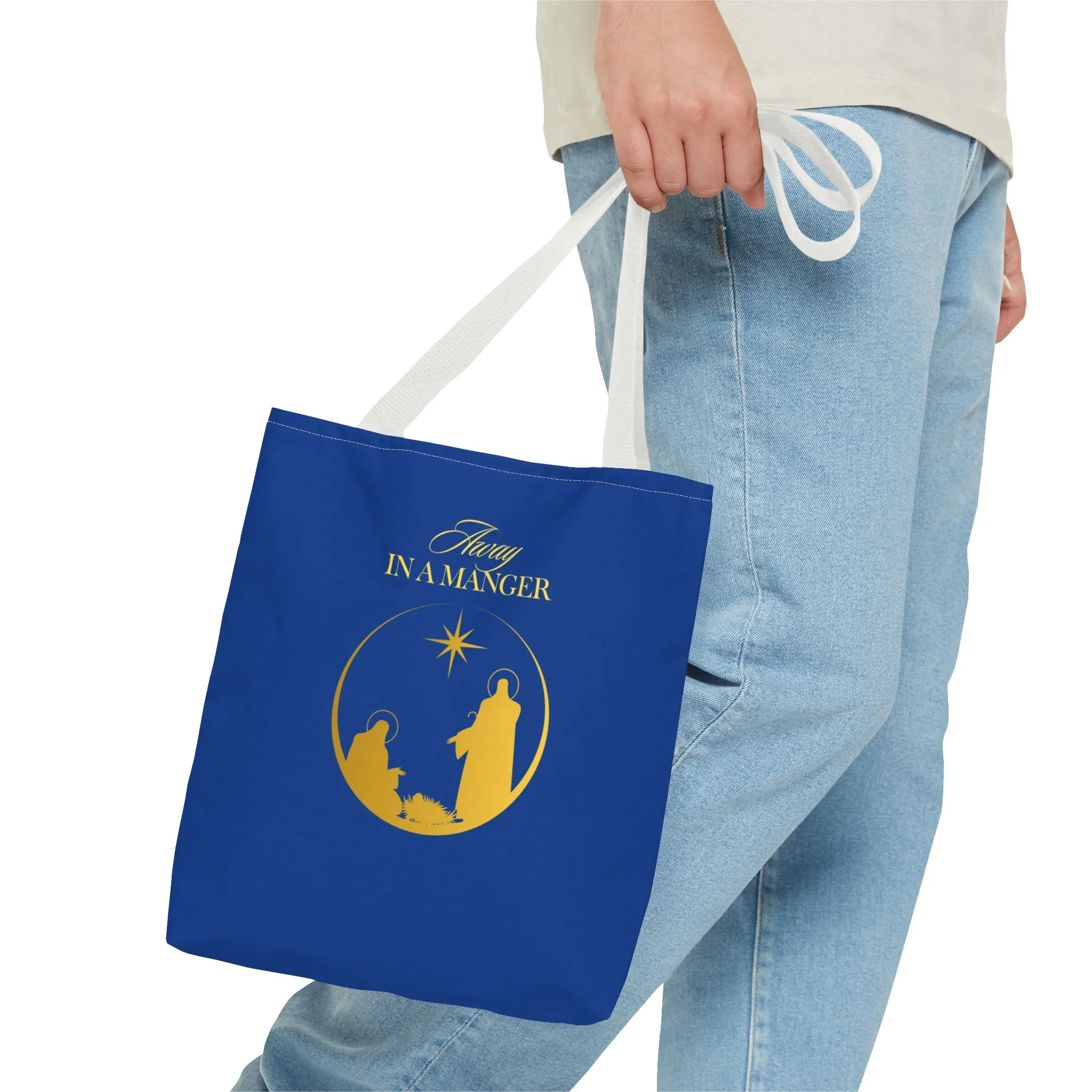 Christmas Carol Away in a Manger Tote Bag