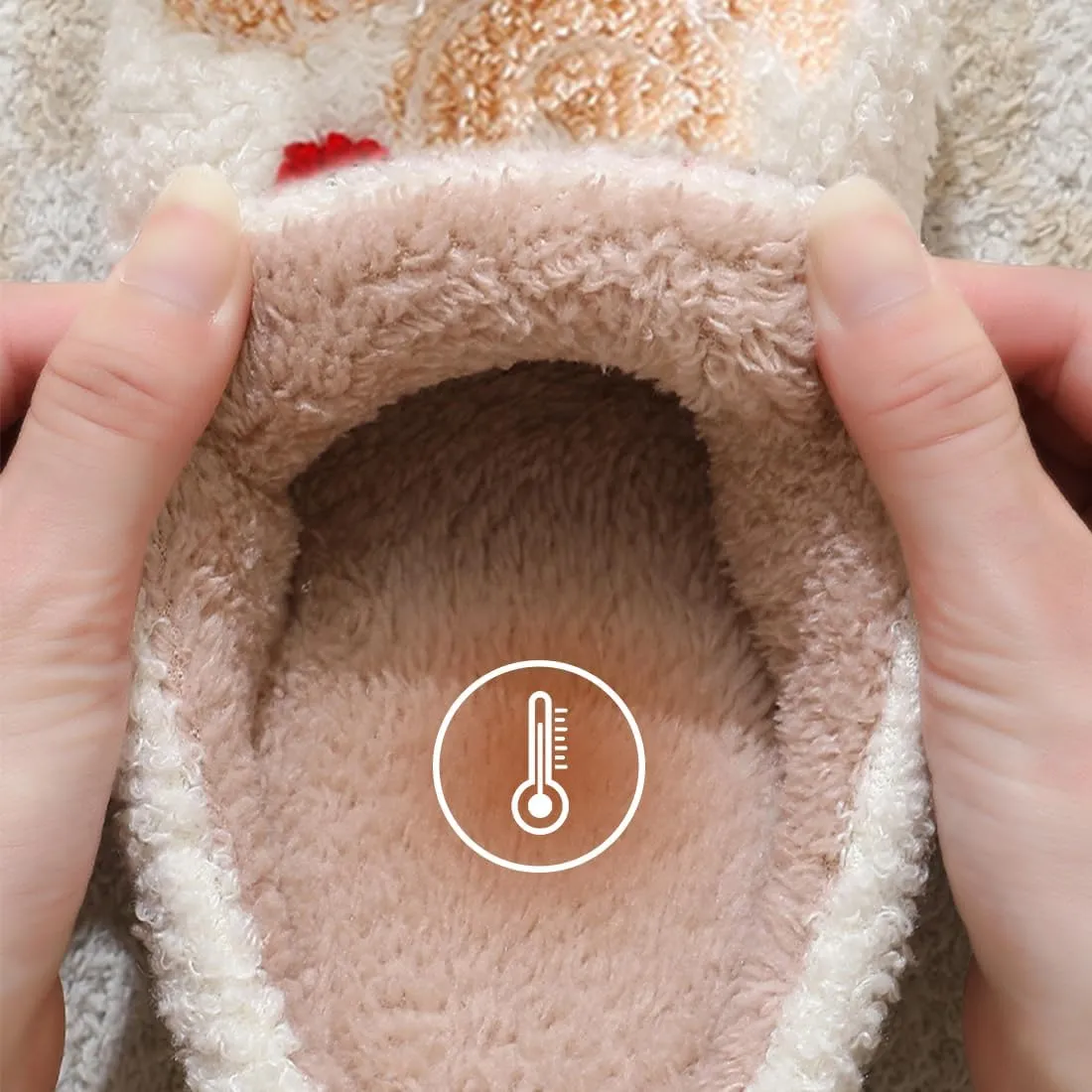 Christmas Slippers for Womens Mens Plush Warm Christmas Reindeer Moose Santa Claus Elk Slippers Winter Soft Fuzzy House Slippers Cozy Indoor Shoes, Christmas Gifts For Girls Wife Girlfriend