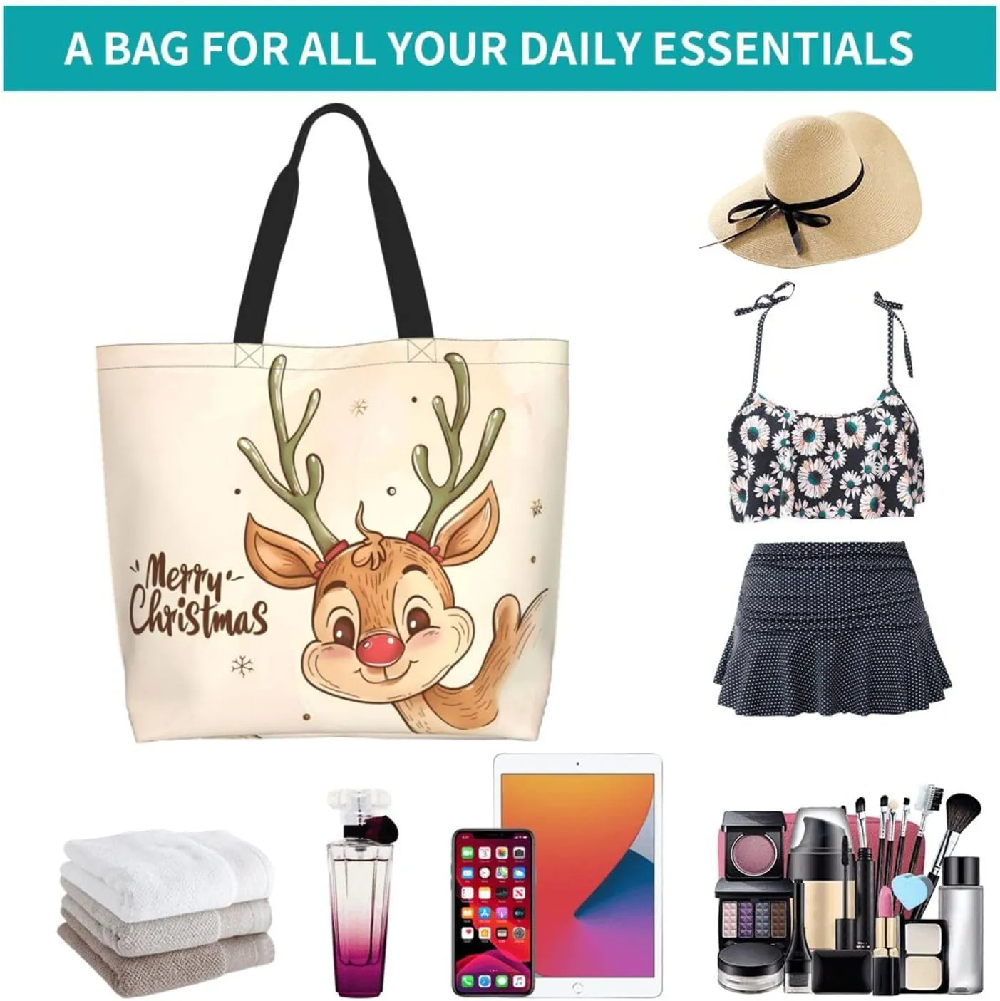 Christmas Tote Bags women Large shopping Bag Christmas Handbags Travel Bags