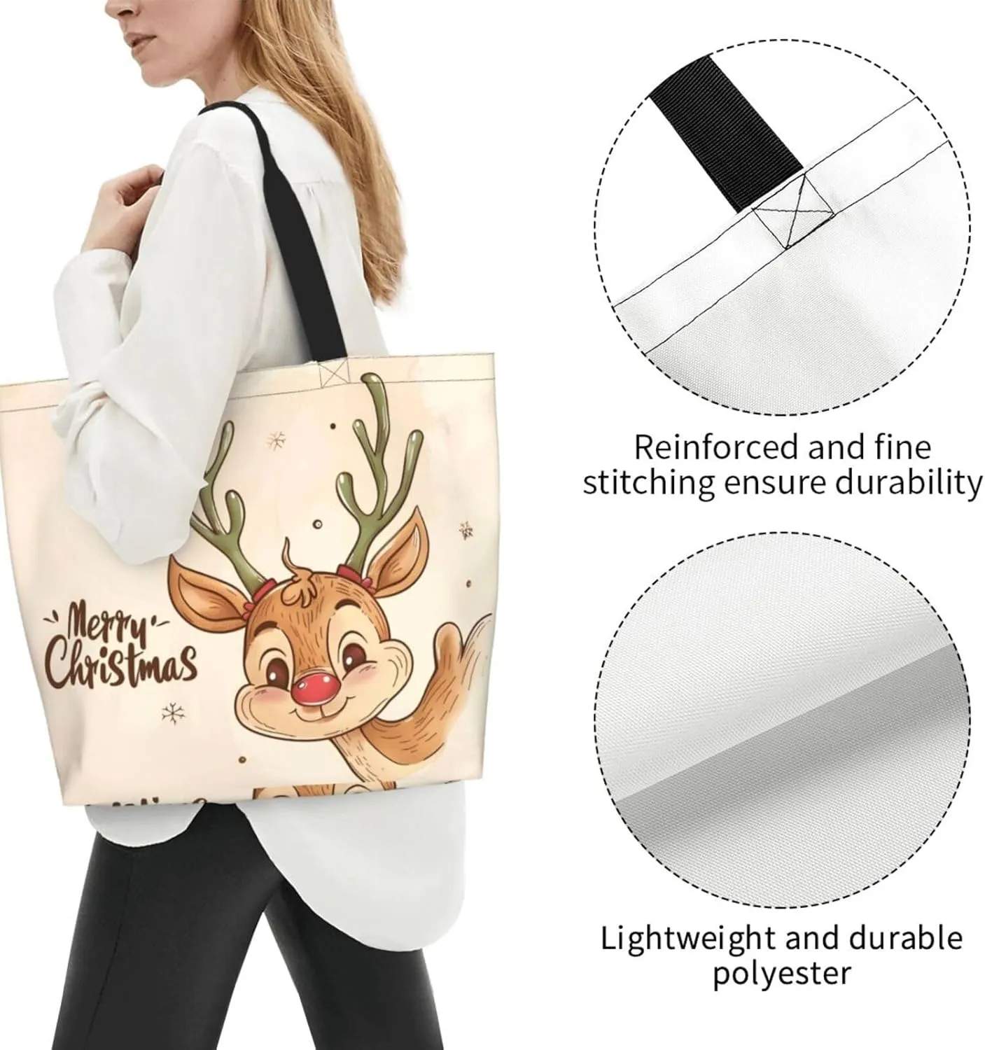 Christmas Tote Bags women Large shopping Bag Christmas Handbags Travel Bags