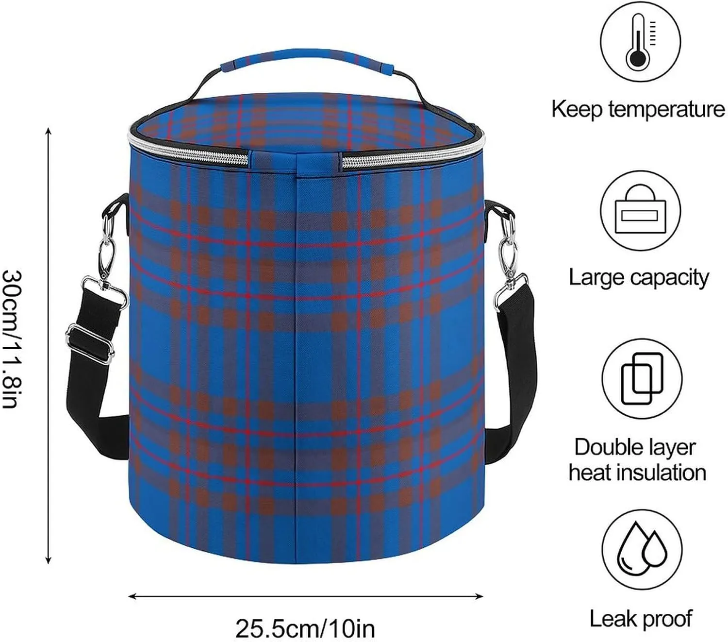 Clan Elliot Tartan Chiffon Large Capacity Cylindrical Camping Ice Pack Unisex