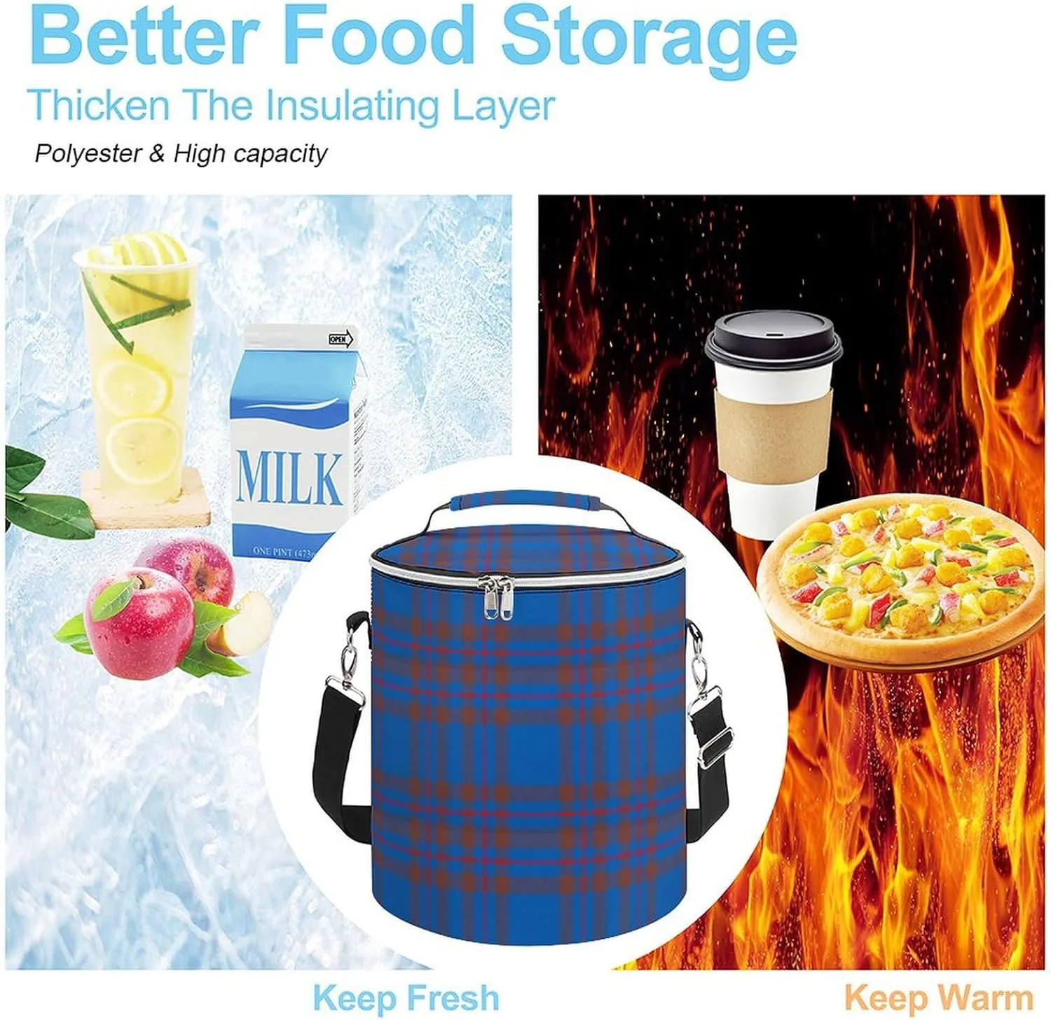 Clan Elliot Tartan Chiffon Large Capacity Cylindrical Camping Ice Pack Unisex